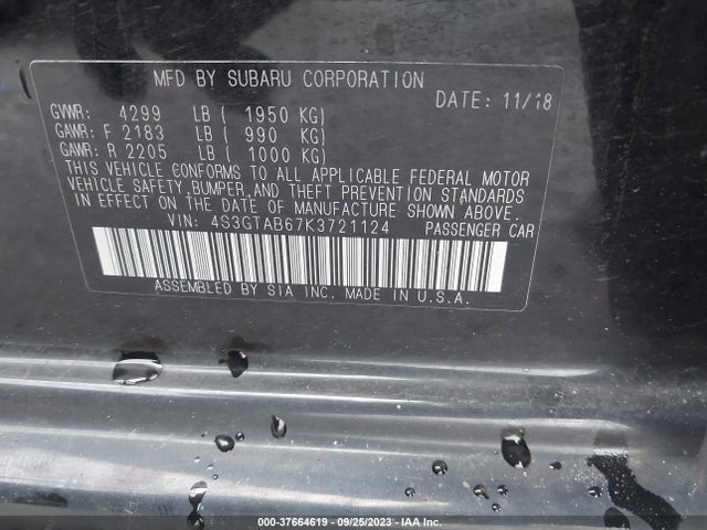 Subaru Impreza 2019 4S3GTAB67K3721124 Image 15