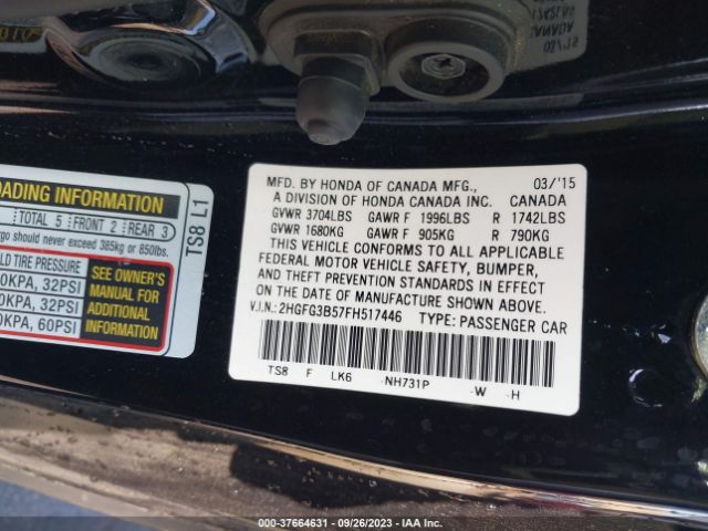 2HGFG3B57FH517446 Honda Civic Coupe Lx