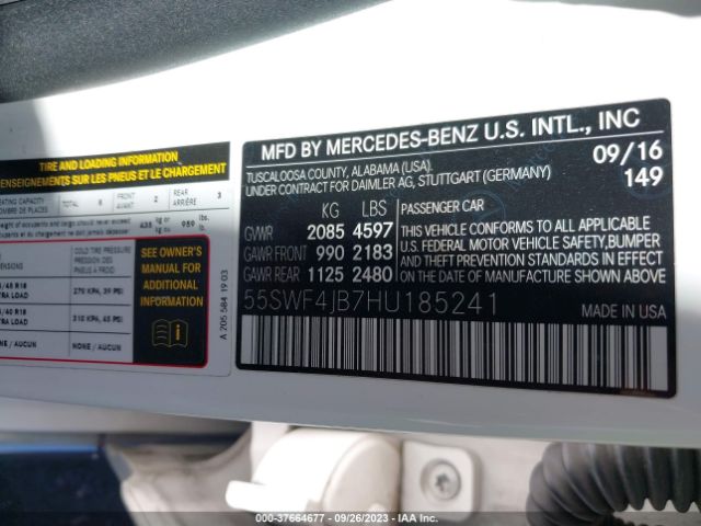 55SWF4JB7HU185241 Mercedes-Benz C-class C 300