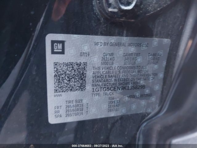 1GTG5CEN9K1358295 GMC Canyon 2wd Sle