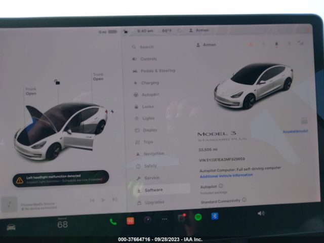 5YJ3E1EA3MF929659 Tesla Model 3 Standard Range Plus