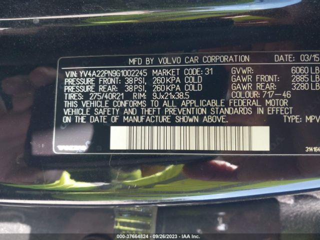 YV4A22PN9G1002245 Volvo Xc90 T6 First Edition