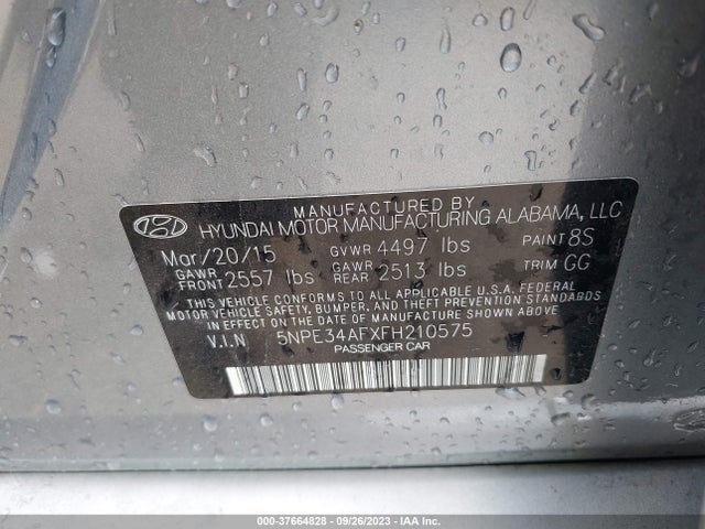 Hyundai Sonata Sport 2015 5NPE34AFXFH210575 Image 9