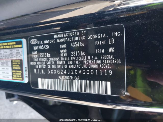 5XXG24J20MG001119 KIA K5 LX