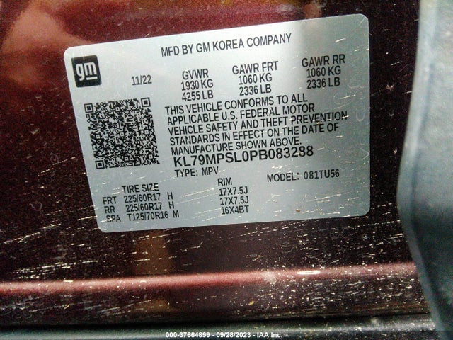 Chevrolet Trailblazer Lt 2023 KL79MPSL0PB083288 Image 9