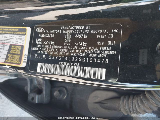 5XXGT4L32GG103478 KIA Optima Lx