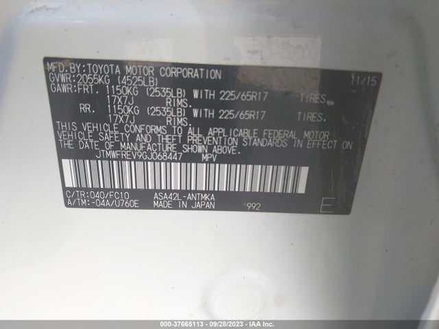 Toyota Rav4 Xle 2016 JTMWFREV9GJ068447 Image 9