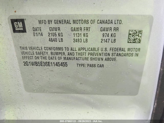 Chevrolet Impala Limited Lt 2014 2G1WB5E36E1145455 Image 9