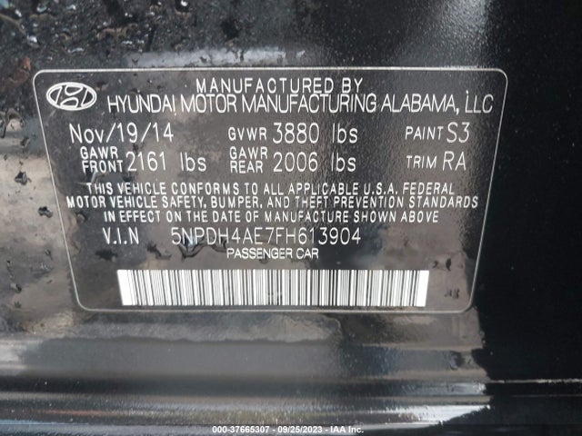 Hyundai ELANTRA SE 2015 5NPDH4AE7FH613904 Image 9