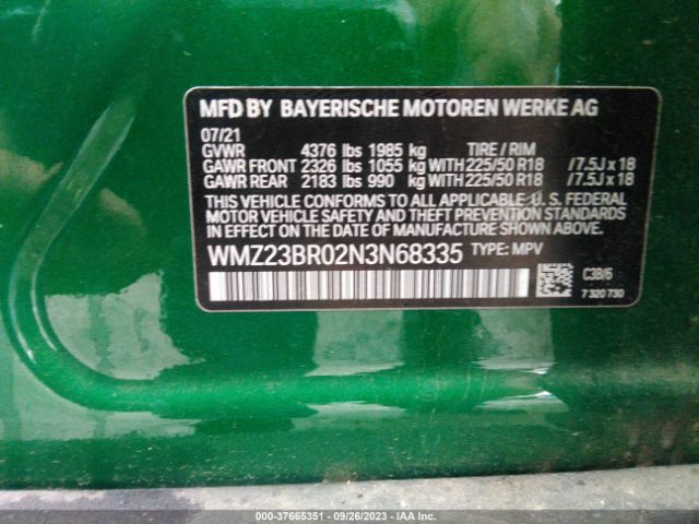 WMZ23BR02N3N68335 Mini Countryman Cooper