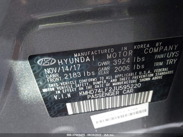 Hyundai ELANTRA SE 2018 KMHD74LF2JU595220 Image 9