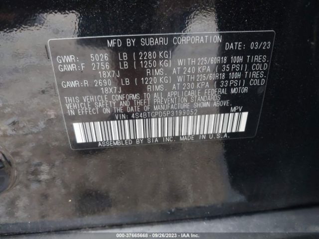 2023 SUBARU OUTBACK 4S4BTGPD5P3199052 Photo 8