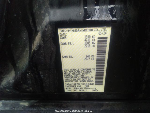 1N4AL3AP2FC103460 Nissan Altima 2.5 Sv