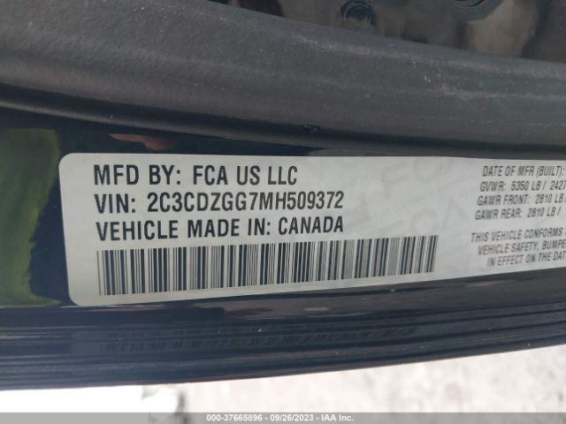 2C3CDZGG7MH509372 Dodge Challenger Sxt