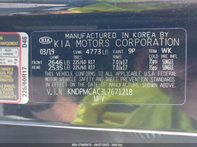 KNDPMCAC3L7671218 KIA Sportage Lx