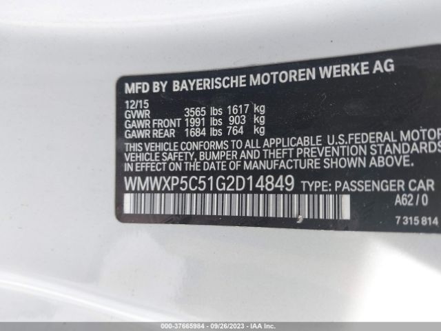WMWXP5C51G2D14849 Mini COOPER HARDTOP