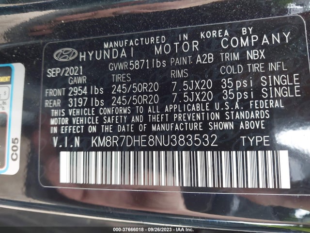 Hyundai Palisade Calligraphy 2022 KM8R7DHE8NU383532 Image 9
