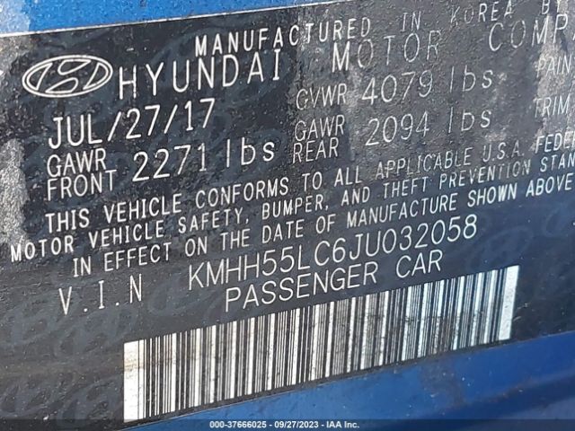 KMHH55LC6JU032058 Hyundai Elantra Gt Sport