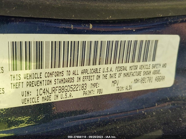 1C4NJRFB8GD522183 Jeep Patriot High Altitude Edition
