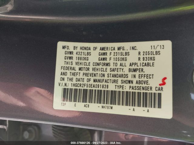 1HGCR2F50EA091839 Honda Accord Sedan Sport