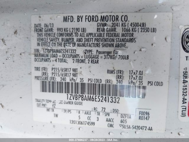 1ZVBP8AM6E5241332 Ford Mustang V6