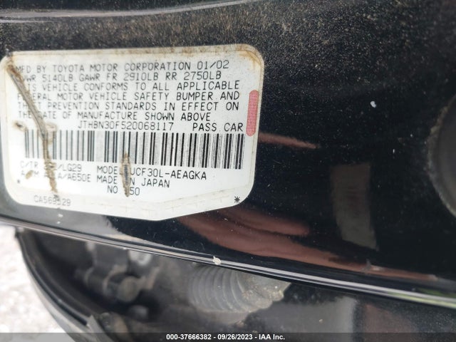 2002 LEXUS LS 430 VIN: JTHBN30F520068117