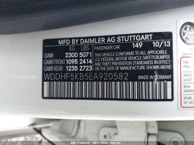 2014 MERCEDES-BENZ E-CLASS E 350 VIN: WDDHF5KB5EA920582
