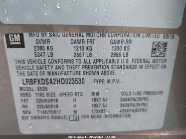 LRBFXDSA2HD023530 Buick Envision Essence