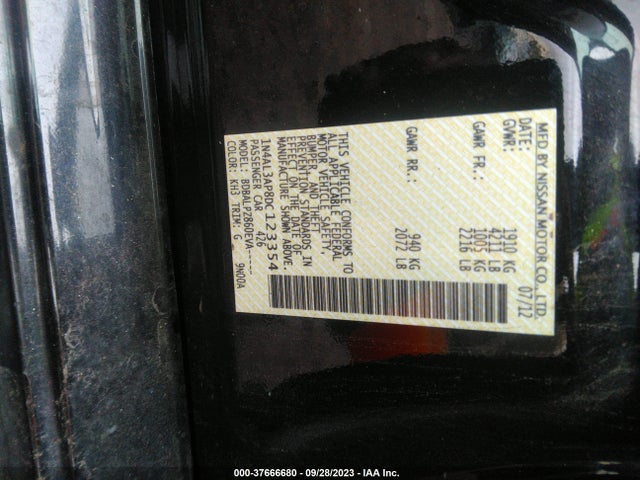 2013 NISSAN ALTIMA 2.5 VIN: 1N4AL3AP8DC123354