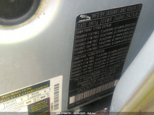 2017 JAGUAR F-PACE SADCK2BN4HA088010 Photo 8