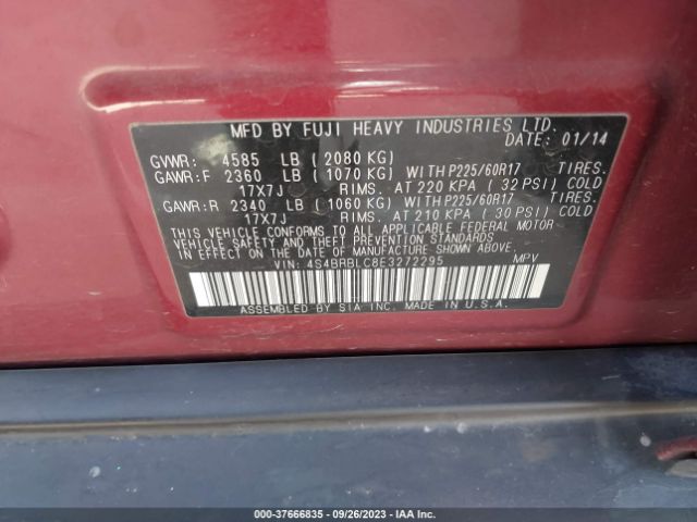 4S4BRBLC8E3272295 Subaru Outback 2.5i Limited
