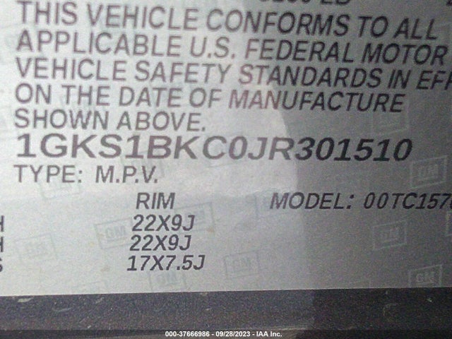 GMC YUKON SLT 2018 1GKS1BKC0JR301510 Image 9