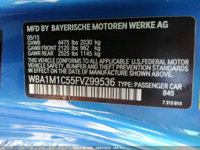 WBA1M1C55FVZ99536 BMW 2 Series M235i