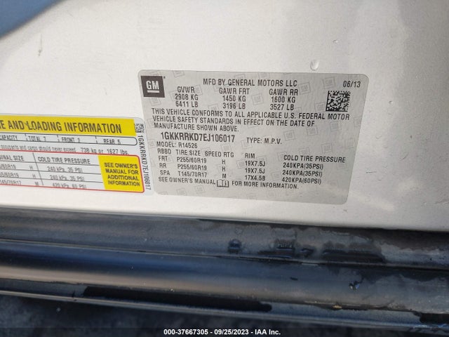 GMC ACADIA SLT 2014 1GKKRRKD7EJ106017 Image 9