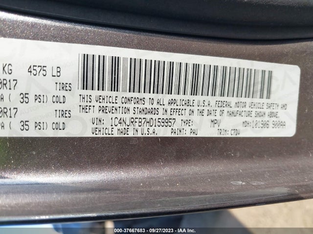 1C4NJRFB7HD159957 Jeep Patriot Latitude