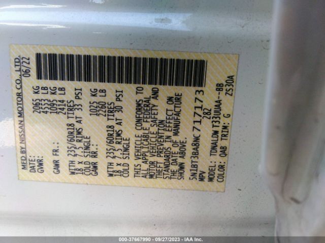5N1BT3BA8NC717173 Nissan ROGUE SV