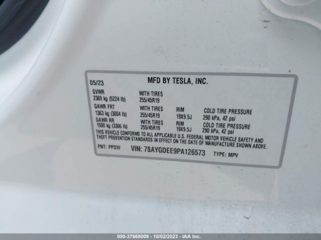 7SAYGDEE9PA126573 Tesla Model Y Long Range