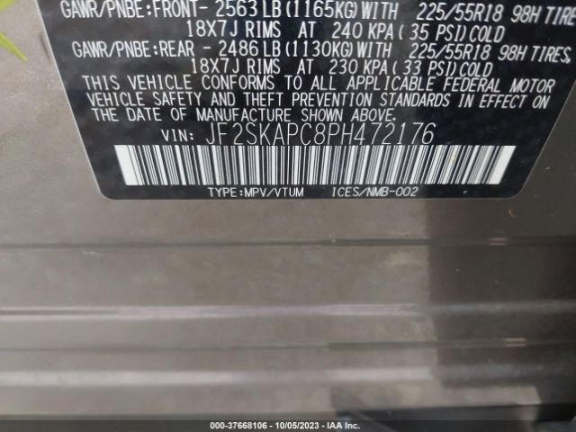 JF2SKAPC8PH472176 Subaru Forester Limited