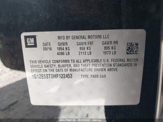 Chevrolet MALIBU 1LT 2017 1G1ZE5ST0HF122453 Image 9