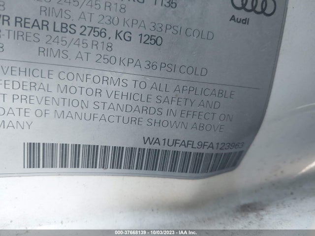 WA1UFAFL9FA123963 Audi Allroad Premium Plus