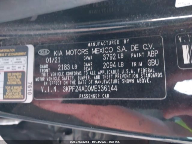 3KPF24AD0ME336144 KIA Forte Lxs