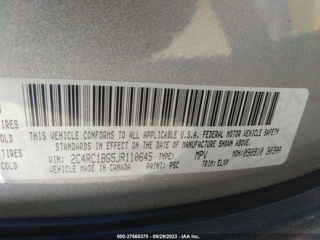 Chrysler Pacifica Touring L 2018 2C4RC1BG5JR110645 Image 9