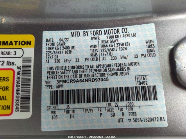 3FMCR9A64NRD93045 Ford Bronco Sport Base