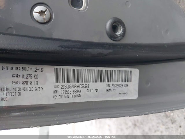 Dodge Challenger Sxt 2017 2C3CDZAG2HH550328 Image 9
