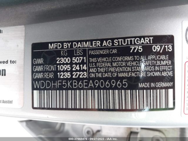 WDDHF5KB6EA906965 Mercedes-Benz E-class E 350