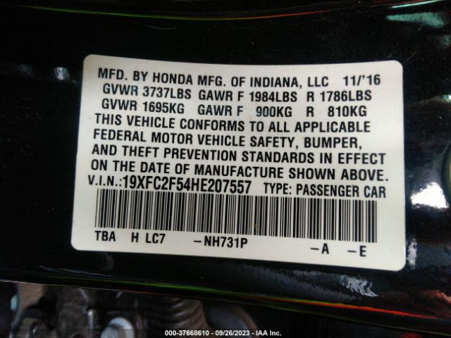 19XFC2F54HE207557 Honda Civic Sedan Lx
