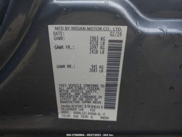 1N4BL4CV5KC199603 Nissan Altima 2.5 Sr