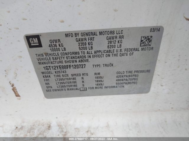 1GT12YE88FF120727 GMC Sierra 2500hd Sle