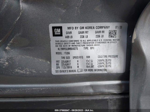 Chevrolet Trailblazer Lt 2021 KL79MRSL8MB040275 Image 9