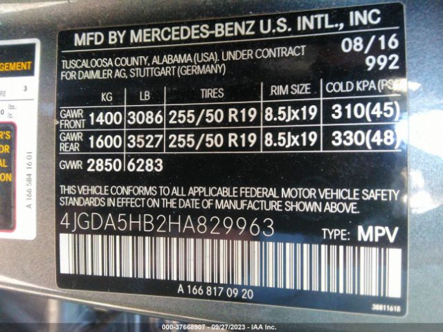 4JGDA5HB2HA829963 Mercedes-Benz Gle Gle 350